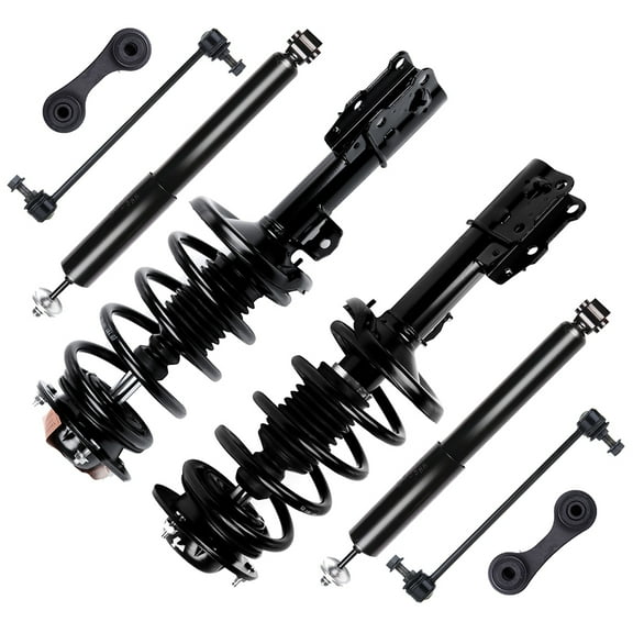 CCIYU Complete Suspension Kit Fits 2005 2006 2007 2008 2009 2010 for Pontiac G6 2007 2008 2009 for Saturn Aura Includes Front Strut Spring Assembly Rear shock absorber Stabilizer Bar Link Kit