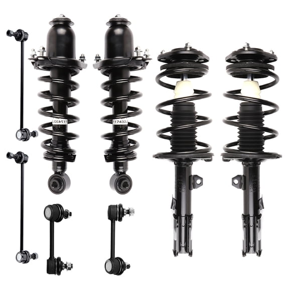 CCIYU Complete Suspension Kit Fits 2005 2006 2007 2008 2009 2010 for Scion tC Includes Front and Rear pair Strut Spring Assembly Stabilizer Bar Link Stabilizer Bar Link Kit