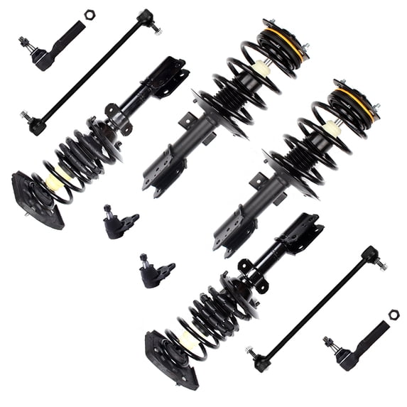 CCIYU Complete Suspension Kit Fits/Rear 04 05 06 07 08 for Pontiac Grand Prix Includes Strut Spring Assembly, Stabilizer Bar Link, Ball Joint, Tie Rod End Fits select: 2005 PONTIAC GRAND PRIX GT