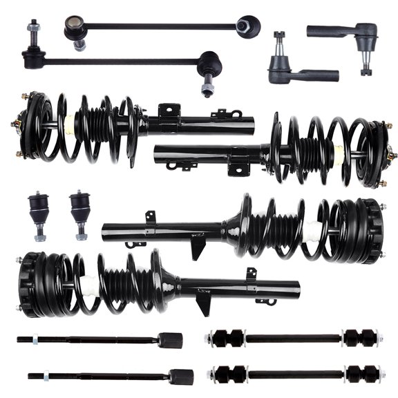 CCIYU Complete Suspension Kit Fits/Rear 96 97 98 99 00 01 02 03 04 05 06 07 for Ford Taurus Includes Strut Spring Assembly, Stabilizer Bar Link Kit, Ball Joint, Tie Rod End