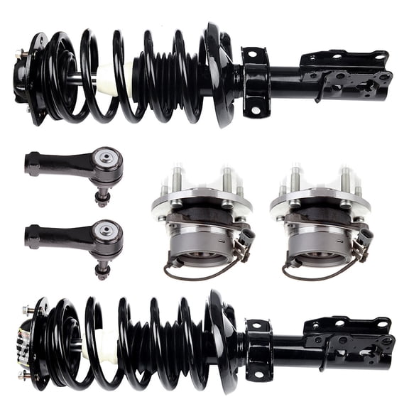 CCIYU Complete Suspension Kit compatible with 005 06 07 08 09 10 for Chevrolet Cobalt, 07 08 09 for Pontiac G5 Includes Strut Spring Assembly, Wheel Hug, Tie Rod End