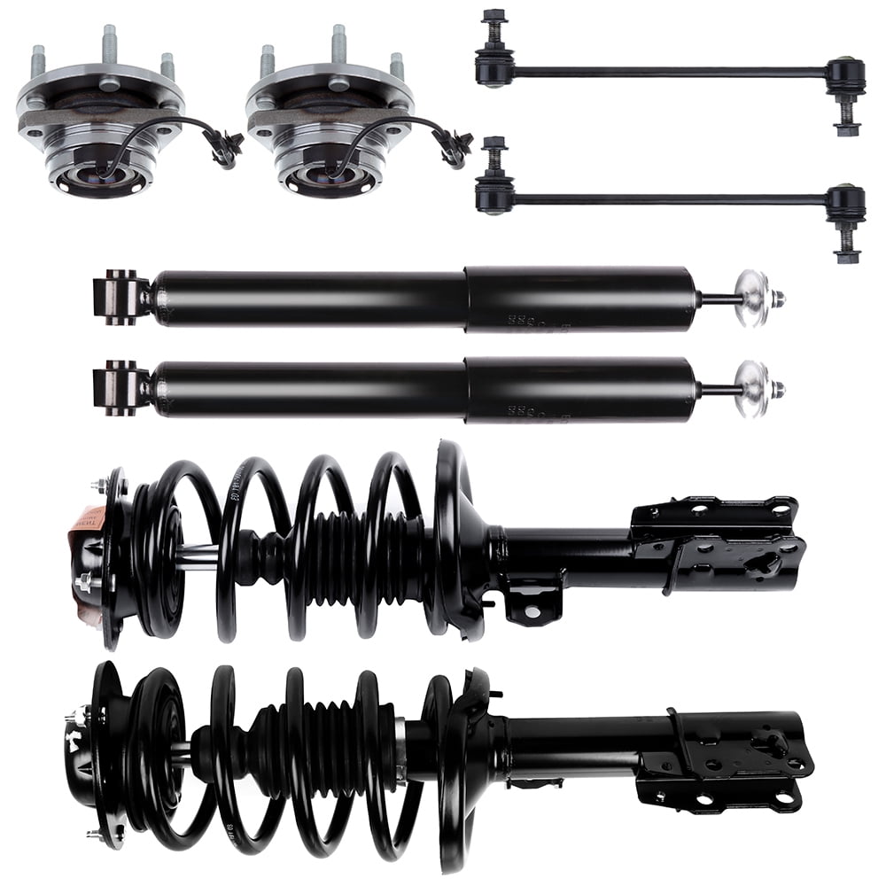 CCIYU Complete Suspension Kit compatible with 04 05 06 07 08 09 10 11 12 for Chevrolet for Malibu Includes Strut Spring Assembly, Rear Shock Absorber, Stabilizer Bar Link Kit, Wheel Hug