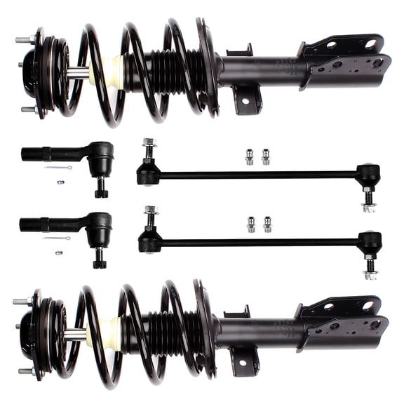 CCIYU Complete Suspension Kit compatible with 08 09 10 11 12 13 14 15 16 for Buick Enclave, 09 10 11 12 13 14 15 16 for Chevy Traverse Includes Strut Spring Assembly, Stabilizer Bar Link, Tie Rod End