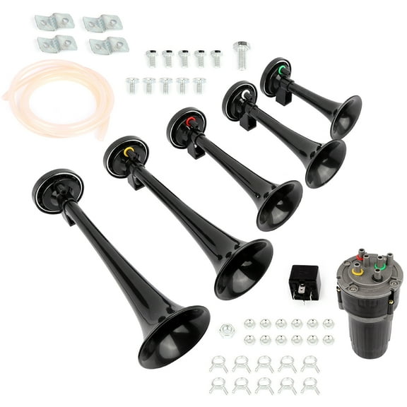 CCIYU Dixie Musical Air Horn Dukes Hazzard Dixie Horn Kit with Compressor for Truck Car, Super Loud Dixie Musical Air Horn for Boats Cars Vans Kit,Electric Trains Horns for vehicle