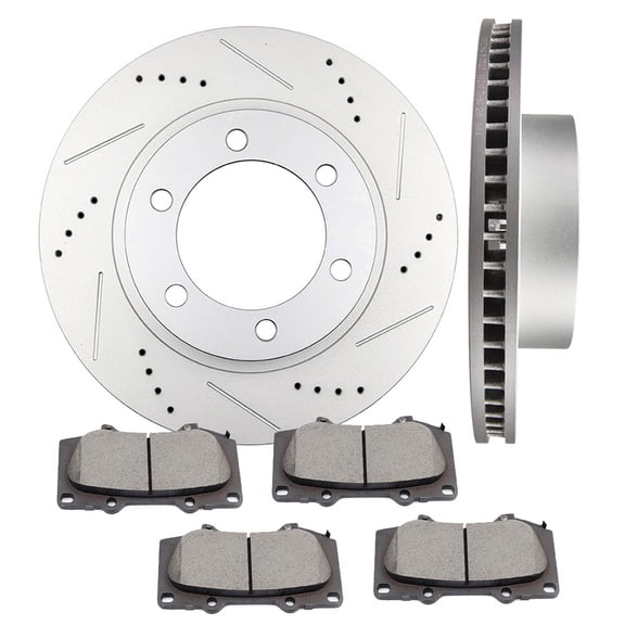 CCIYU Front Brake Rotors Ceramic Brake Pads fit for 2003-2009 for Toyota 4Runner, 2007-2014 for Toyota FJ Cruiser, 2005-2018 for Toyota Tacoma