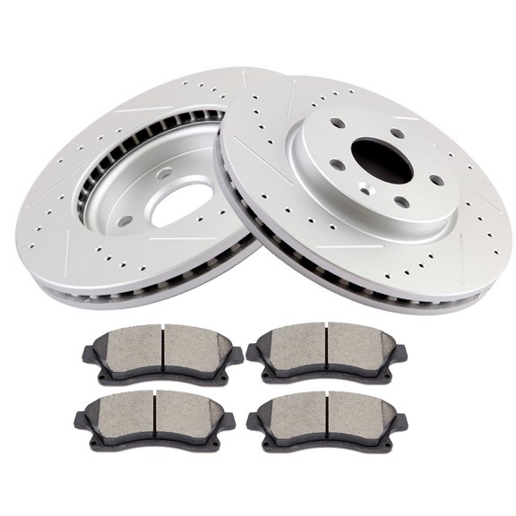 CCIYU Front Brake Rotors Ceramic Brake Pads fit for 2011-2015 for Chevrolet Cruze, 2016 for Chevrolet Cruze Limited, 2012-2017 for Chevrolet Sonic