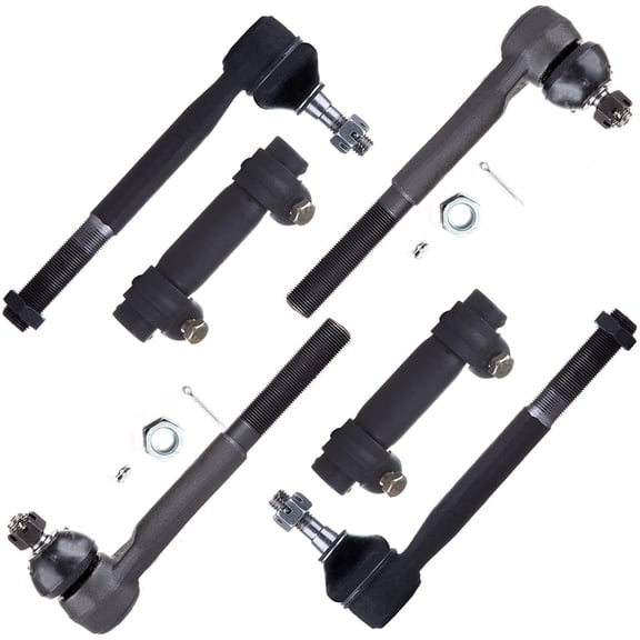 CCIYU Front Inner Outer Tie Rod End and Adjusting Sleeves fit for 1988 89 90 91 92 93 94 95 96 97 98 99 00 for Chevrolet for GMC K1500 2500 3500 4WD 6pcs Suspension Kit