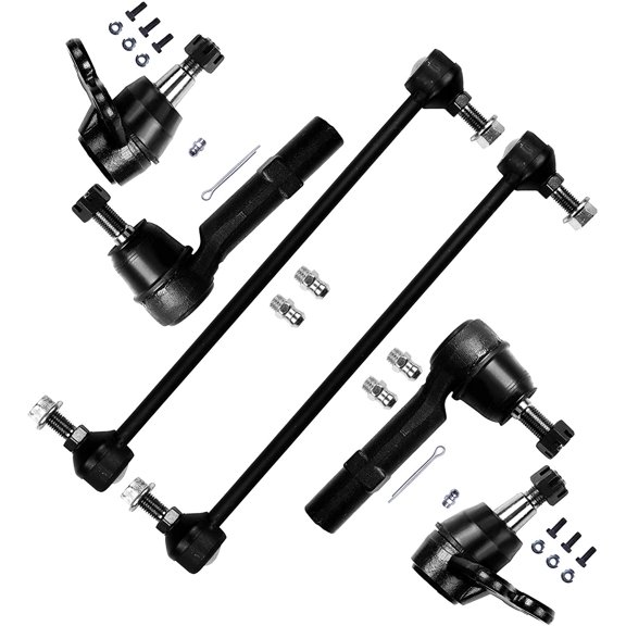 CCIYU Front Lower Ball Joint Outer Tie Rod End Link Stabilizer/Sway Bar End Link fit for 2008-2012 for Buick Enclave for Chevrolet Traverse for GMC Acadia for Saturn Outlook 6pcs Suspension Kit