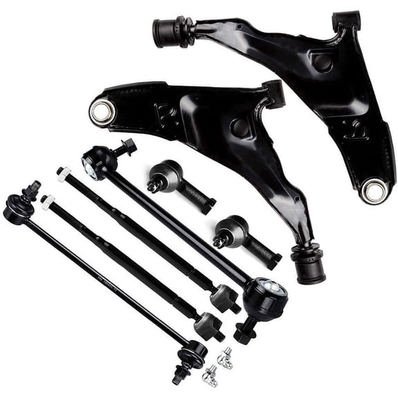 CCIYU Front Lower Control Arm with Ball Joint Stabilizer/Sway Bar Outer Inner Tie Rod End fit for 2001 Sebring for Dodge Stratus for Mitsubishi Eclipse Galant 8pcs Suspension Kit