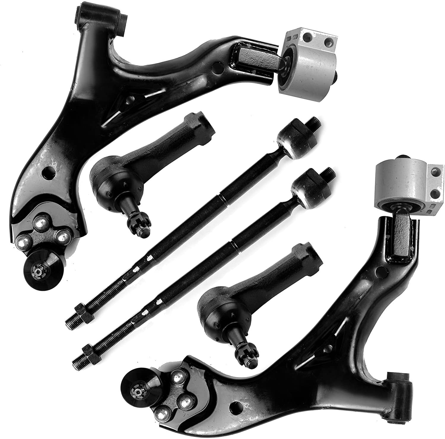 CCIYU Front Lower Control Arm Ball Joints Inner Tie Rod Ends Outer Tie Rod Ends fit for 2005-2009 for Chevrolet Equinox 2006-2009 for Pontiac Torrent 2002-2007 for Saturn Vue 6pcs Suspension Kit