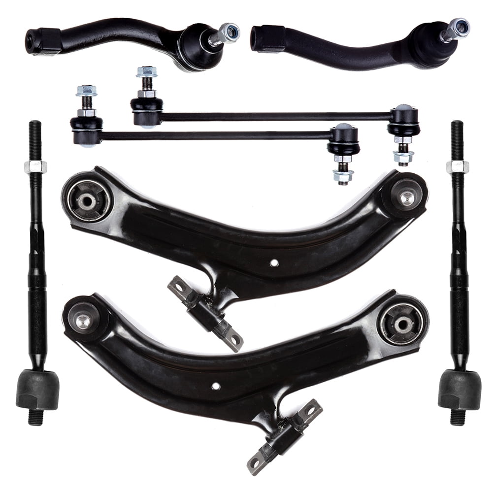 CCIYU Front Lower Left Right Control Arm And Ball Joint Sway Bar Outer Inner Tie Rod End Link fit for 2007-2012 Nissan Sentra 8pcs Suspension Kit