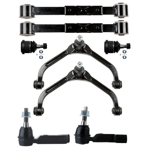 CCIYU Front Outer Tie Rod End Driver Passenger Front Lower Ball Joint Front Upper Control Arm And Ball Joint Rear Lower Control Arm Compatible fit for 2005-2007 For Jeep Liberty 8pcs Suspension Kit