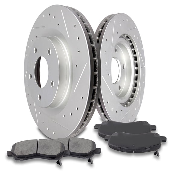 CCIYU Front Premium Brake Rotor + Ceramic Brake Pad fit for Chrysler 200/Sebring,for Dodge Avenger/Caliber,for Jeep Compass/Patriot,for Mitsubishi Lancer/Outlander,for Mitsubishi Outlander Sport