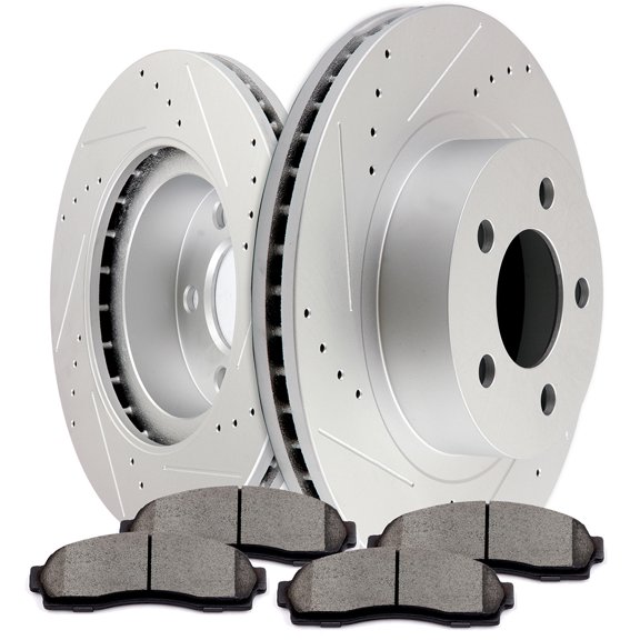 CCIYU Front Premium Brake Rotors + Ceramic Brake Pads fit for Ford Explorer/Explorer Sport Trac/Ranger, 03-09 for Mazda B2300, 03-08 for Mazda B3000, 03-09 for Mazda B4000