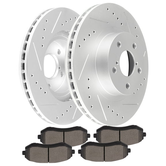 CCIYU Front Premium Brake Rotors + Ceramic Brake Pads fit for 2005-2006 for Saab 9-2X, 2002-2010 for Subaru Impreza, 2003-2005 for Subaru Legacy