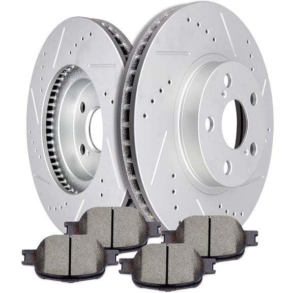 CCIYU Front Premium Brake Rotors + Ceramic Brake Pads fit for 2005-2010 for Scion tC,2000-2005 for Toyota Celica