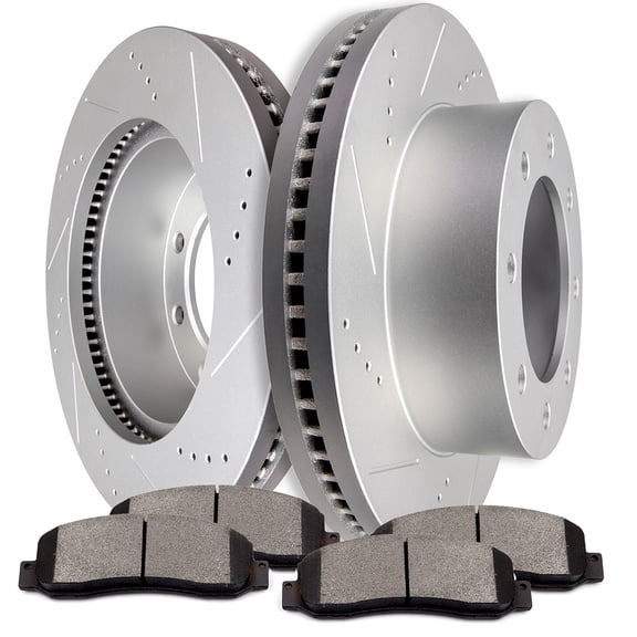 CCIYU Front Premium Brake Rotors + Ceramic Brake Pads fit for 2005-2011 for Ford F-350 Super Duty