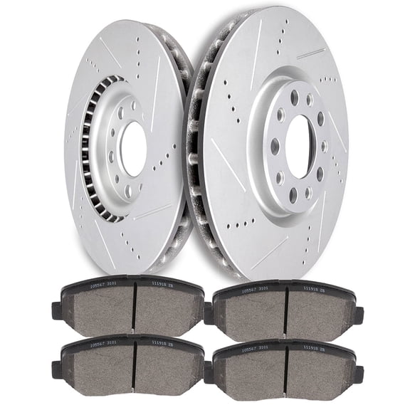 CCIYU Front Premium Brake Rotors + Ceramic Brake Pads fit for 2013-2016 for Dodge Dart