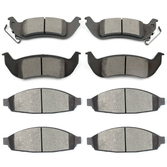CCIYU Front Rear Ceramic Brake Pads Kits 8pcs fit for 2003-2011 for Ford Crown Victoria, 2003-2011 for Lincoln Town Car, 2003-2011 for Mercury Grand Marquis, 2003-2004 for Mercury Marauder