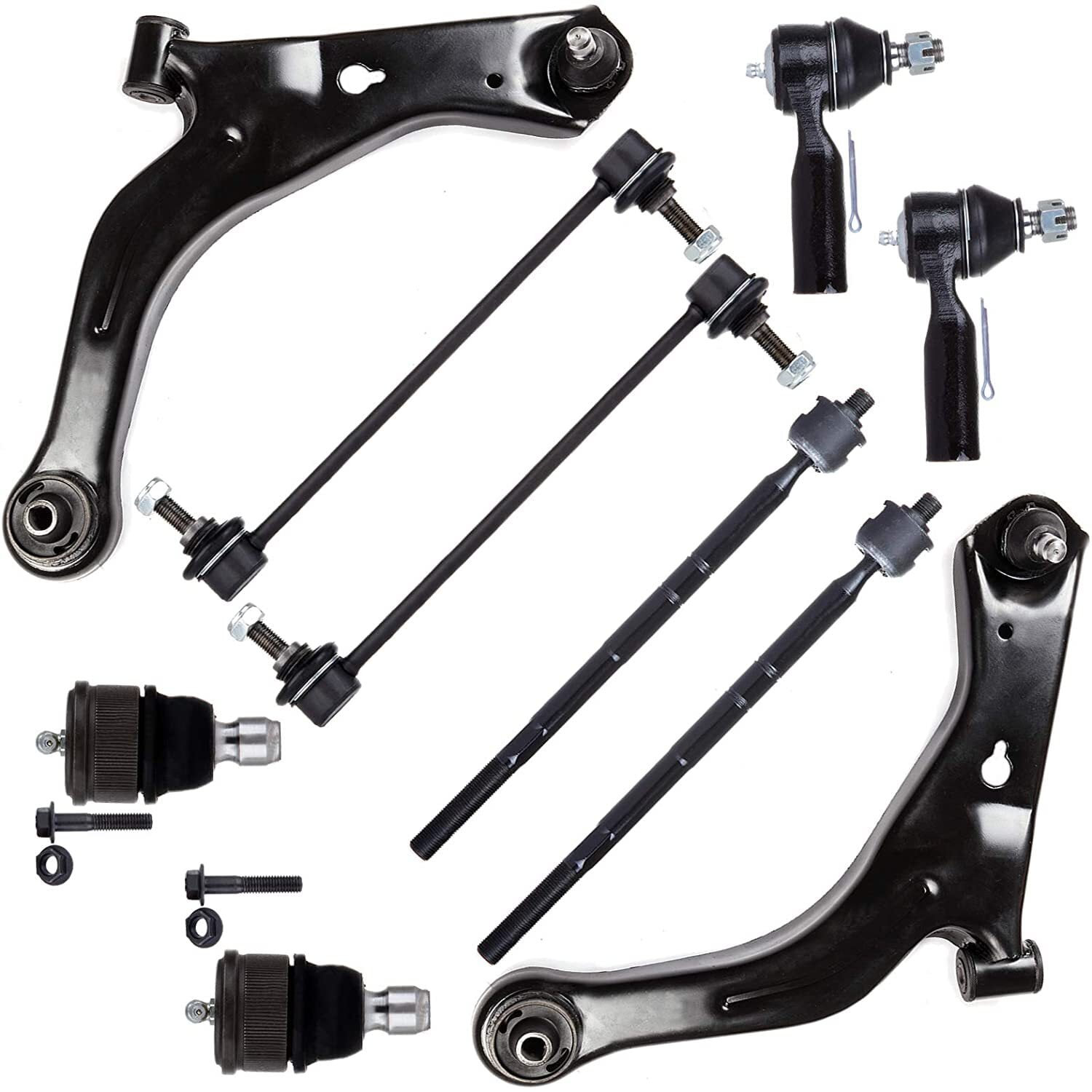 CCIYU Front Stabilizer Bar Lower Ball Joint Left Right Lower Control Arm Outer Inner Tie Rod End fit for 2001-2004 for Ford Escape 10pcs Suspension Kit