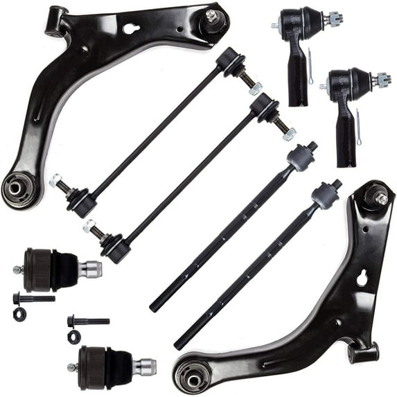 CCIYU Front Stabilizer Bar Lower Ball Joint Left Right Lower Control Arm Outer Inner Tie Rod End fit for 2001-2004 for Ford Escape 10pcs Suspension Kit