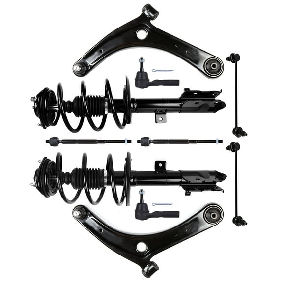 CCIYU Front Strut Spring Assembly Control Arm and Ball Joint Assembly 2007-2009, 2012 for Dodge Caliber SXT Hatchback 4-Door Complete Suspension Kit Fits replace for K620065, 172367