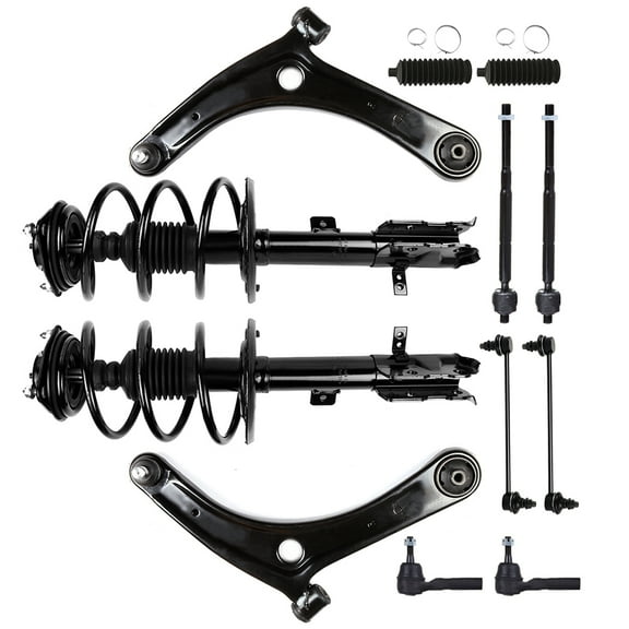 CCIYU Front Strut Spring Assembly Control Arm and Ball Joint Assembly 2010-2011 for Dodge Caliber Express Hatchback 4-Door Complete Suspension Kit Fits replace for K620065, 172367, K80258