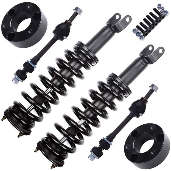 CCIYU Front Sway Bar End Link 171111 F Strut Spring Assembly Front Shock Absorber 2.5 front leveling lift kit fit for 2006-2008 for Dodge Ram 1500 6pcs Suspension Kit