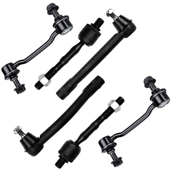 CCIYU Front Sway Bar End Links Inner Tie Rod Ends Outer Tie Rod Ends Compatible fit for 2007-2011 for Hyundai Azera 2009-2010 for Hyundai Sonata 6pcs Suspension Kit