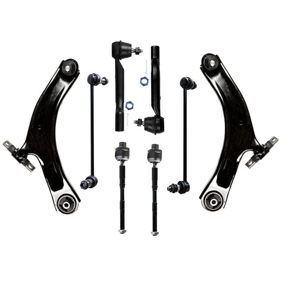CCIYU Front Sway Bar Front Lower Control Arm and Ball Joint Front Outer Inner Tie Rod End Passenger Driver Side fit for 2008-2013 Rogue 2014-2015 Rogue Select 8pcs Suspension Kit