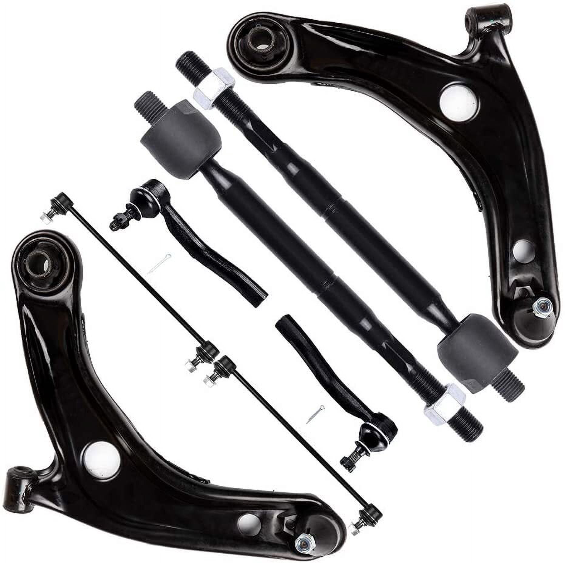 CCIYU Front Sway Bar Link Lower Control Arm Outer Inner Tie Rod End fit for Toyota Yaris 2007 2008 2009 2010 2011 2012 8pcs Suspension Kit