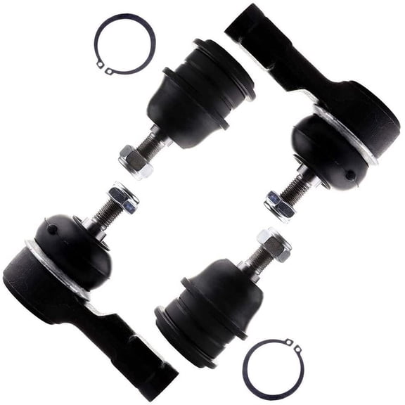 CCIYU Front Tie Rod End Ball Joint fit for 1986-1994 for Dodge Colt 1989-1995 for Eagle Summit 1989-1991 for Eagle Vista 1986-1996 for Mitsubishi Mirage 1986-1992 for Plymouth Colt 4pcs Suspension Kit