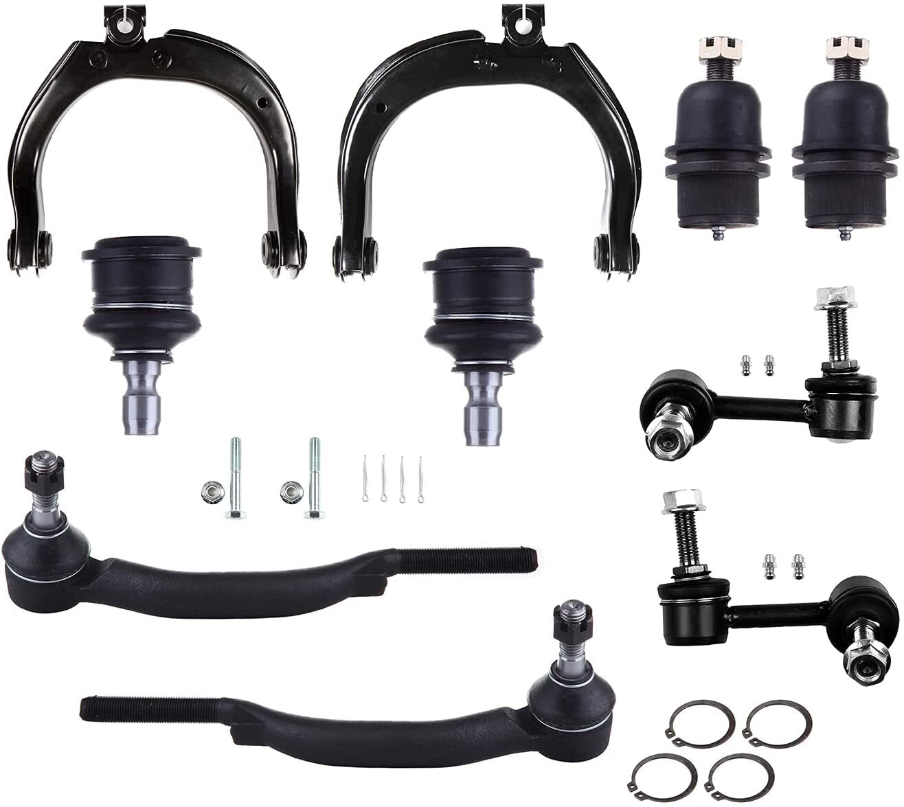 CCIYU Front Upper Control Arm Outer Tie Rod Sway Bar Link Ball Joint Fit 2002-2003 For Chevy Trailblazer /Trailblazer EXT For GMC Envoy /Envoy XL For Isuzu Ascender For Oldsmobile Bravada 10pcs