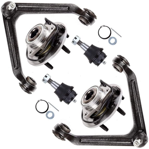 CCIYU Front Wheel Hub and Bearing Driver Passenger Side Upper Control Arm and Ball Joint Assembly Lower Ball Joints fit for 2002 2003 2004 2005 for Dodge Ram 1500 6pcs Suspension Kit