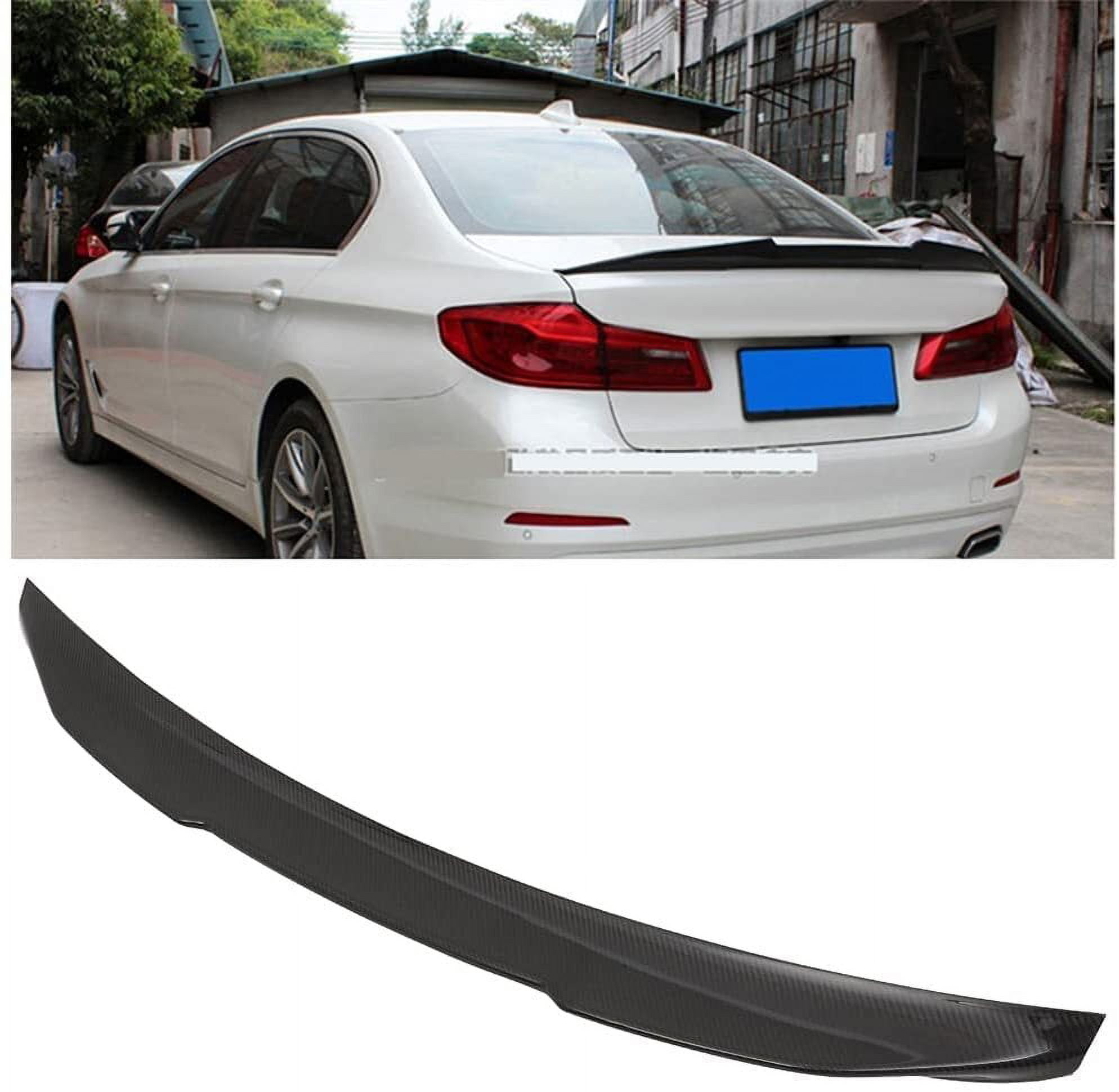 CCIYU Glossy Black Carbon Fiber Rear Spoiler Wing Accessories for 2017-2021  for BMW G30 G38 530i 540i F90 M5 Stylish Trunk Spoiler Wing