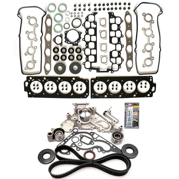 CCIYU Head Gasket Kit Timing Belt Water Pump with Gasket Tensioner Bearing Fits 1998 1999 2000 2001 2002 2003 2004 Lexus LX470 4.7L 4663CC 285Cu. In. V8 GAS DOHC
