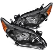 CCIYU Headlights Assembly 8115002B60 81150-02B50 TO2519131 TO2503204 Black Housing Amber Reflector Clear Lens Headlamps For Toyota Corolla 2011-2013