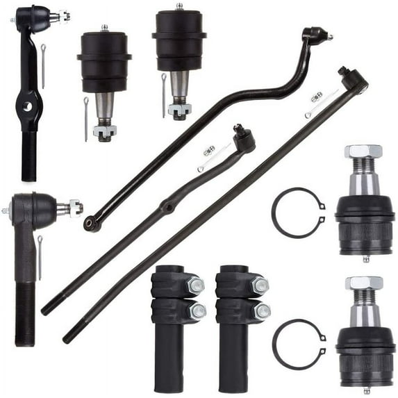 CCIYU Inner Tie Rod Ends At Pitman Arm Ball Joints Outer Tie Rod Ends Front Track Bar Adjusting Sleeve Compatible fit for 94-97 for Dodge Ram 1500 2500 3500 11pcs Suspension Kit