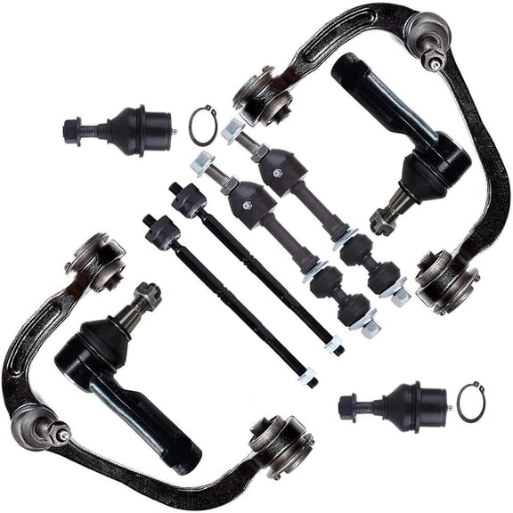 CCIYU Inner Tie Rod Ends Lower Ball Joints Outer Tie Rod Ends Front Sway Bar End Links Upper Control Arms Compatible fit for 2005-08 for Ford for F-150 2006-08 for Lincoln Mark LT 10pcs Suspension Kit