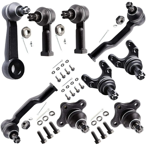 CCIYU Inner Tie Rod Ends Lower Ball Joints Upper Ball Joints Outer Tie Rod Ends Pitman Arm Compatible fit for 1987 for Mazda B2000 1987-1990 for Mazda B2200 1987-90 for Mazda B2600 9pcs Suspension Kit