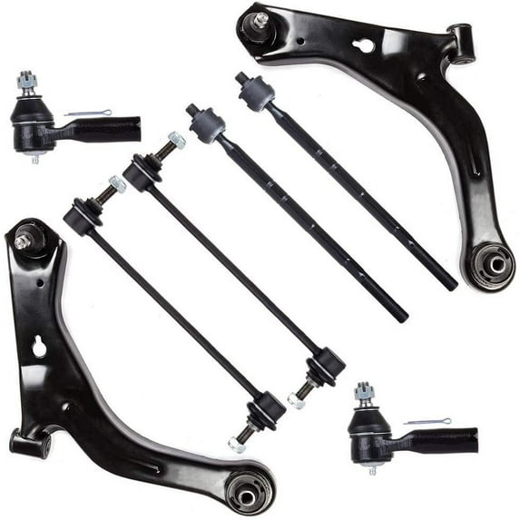 CCIYU Inner Tie Rod Ends Lower Control Arms Assembly Outer Tie Rod Ends Front Sway Bar End Links Compatible fit for 2001-2004 for Ford Escape 2001-2004 for Mazda Tribute 8pcs Suspension Kit