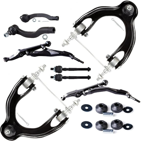 CCIYU Inner Tie Rod Ends Lower Control Arms Outer Tie Rod Ends Upper Control Arms Upper Shock Mount Bushing 1992-1995 For Honda Civic 1993-1997 For Honda Civic del Sol 10pcs Suspension Kit