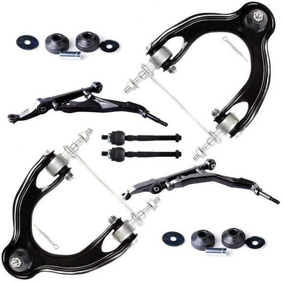 CCIYU Inner Tie Rod Ends Lower Control Arms Upper Control Arms Upper Shock Mount Bushing Compatible fit for 1992-1995 for Honda Civic 1993-1997 for Honda Civic del Sol 8pcs Suspension Kit