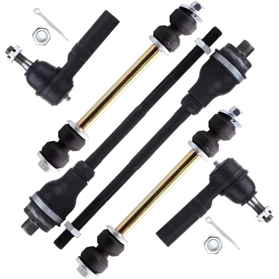 CCIYU Inner Tie Rod Ends Outer Tie Rod Ends Front Sway Bar End Links Compatible fit for 02-06 for Chevy Avalanche 2500 for Chevy Silverado 1500 HD 01-04 for Chevy Silverado 2500 6pcs Suspension Kit