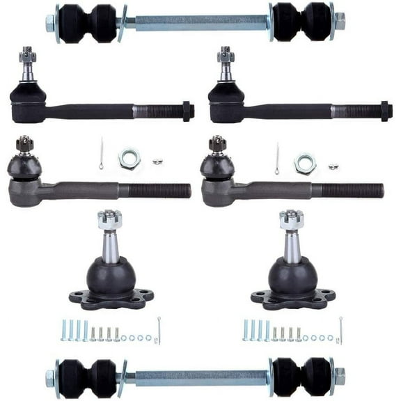 CCIYU Inner Tie Rod Ends Outer Tie Rod Ends Front Sway Bar End Links Upper Ball Joints Compatible fit for Cadillac Escalade 96-99 for Chevy K1500 96-99 for Chevy K1500 Suburban 8pcs Suspension Kit