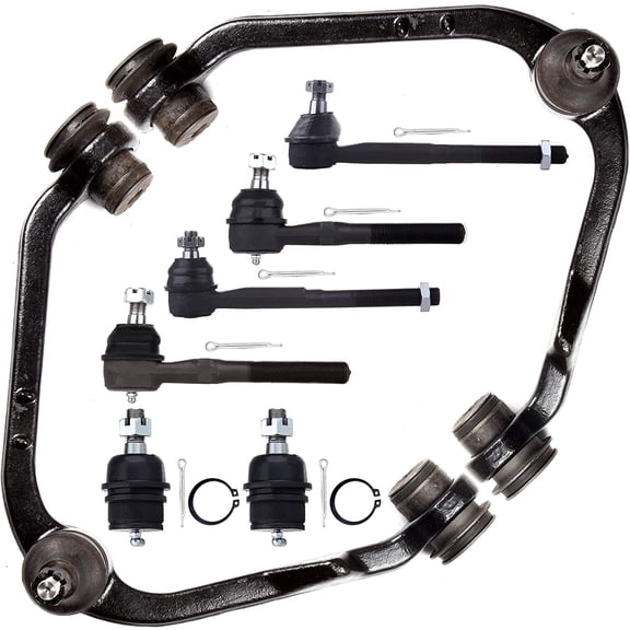 CCIYU Inner Tie Rods Lower Ball Joints Outer Tie Rods Upper Control Arms Compatible Fit For 1997-02 For Ford Expedition 1997-03 For Ford For F-150 2004 For Ford For F-150 Heritage 8pcs Suspension Kit