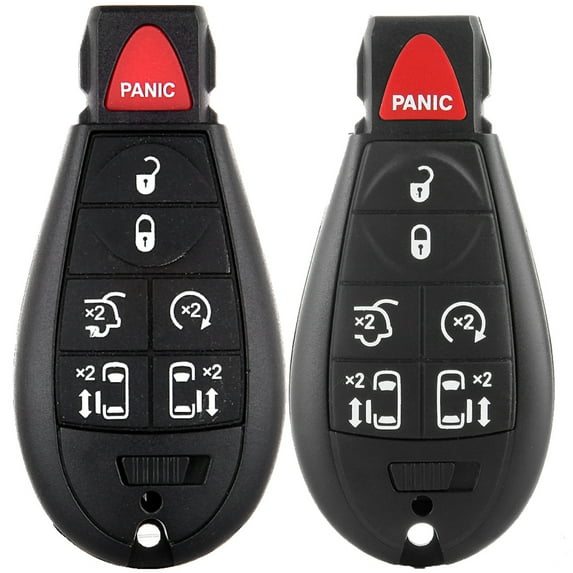CCIYU Keyless Remote+Keyless Shell for IYZ-C01C, 7 Button Replacement Keyless Entry Remote Start Key Fob Car Fobik for Chrysler 300 for Chrysler Town Country for Dodge