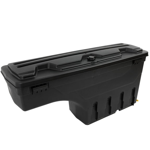 CCIYU Lockable Truck Bed Storage Tool Box Compatible for Toyota Tacoma 2005-2021 Black Toolbox, Rear Wheel Well Toolbox Passenger Side