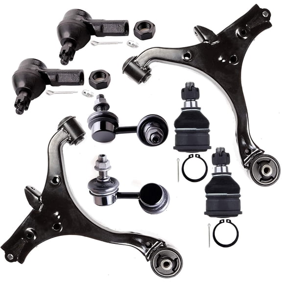 CCIYU Lower Ball Joints Lower Control Arms Outer Tie Rod Ends Front Sway Bar End Links Compatible fit for 2001-2005 for Acura EL 2001-2005 for Honda Civic 8pcs Suspension Kit
