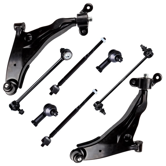 CCIYU Lower Control Arm + Ball Joint Stabilizer/Sway Bar End Link Outer Inner Tie Rod End fit for 2002-2005 Sebring for Dodge Stratus for Mitsubishi Eclipse 8pcs Suspension Kit